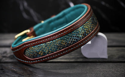 Fischkopp - Premium Lederhalsband mit Fischinlay